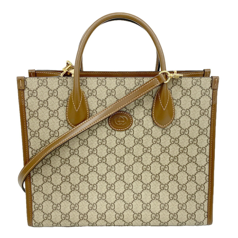Gucci GG Supreme Tote Bag 659983 Brown 2-way for Women OP019283